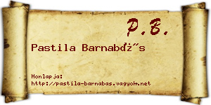 Pastila Barnabás névjegykártya